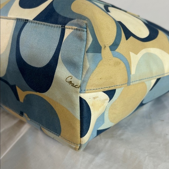 Coach Signature Blue Scarf Print Hobo Bag 11734 - Picture 6 of 9